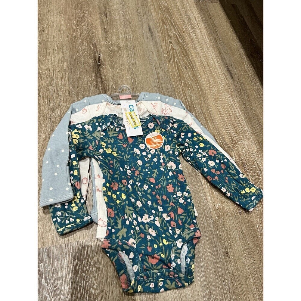 Carters 3 Piece Newborn Baby Girl Bodysuits